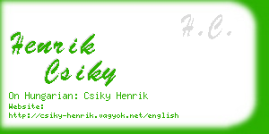 henrik csiky business card